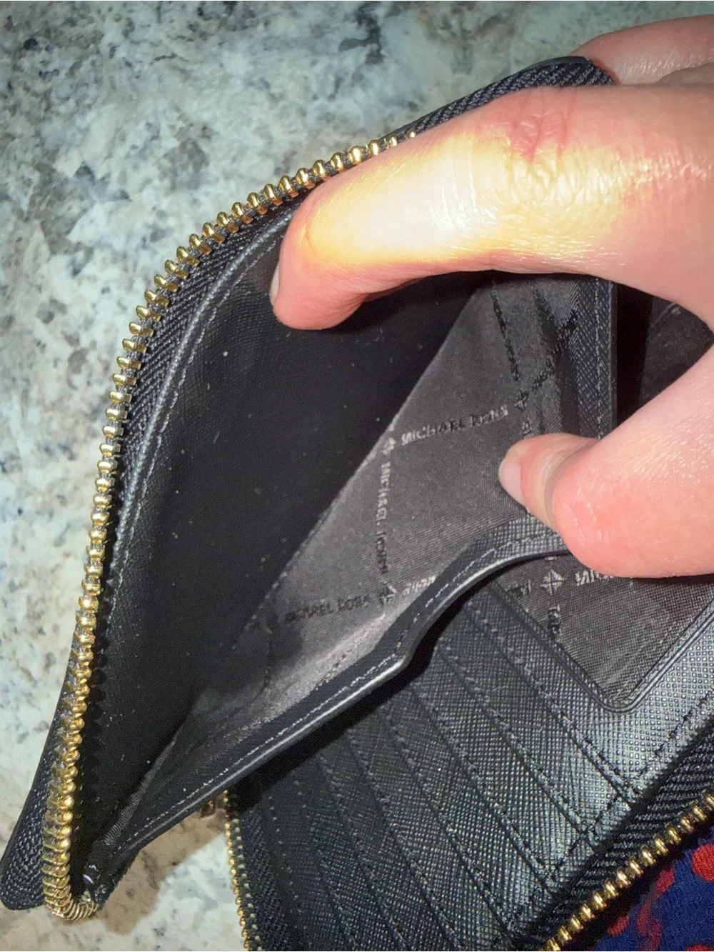 Michael Kors Black Saffiano Leather wallet with Gold Logo